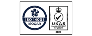 ISO 14001 certified (ISOQAR, UKAS accredited)